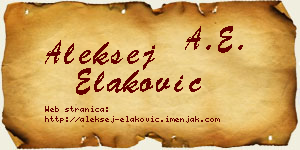 Aleksej Elaković vizit kartica